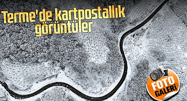 Terme'de Kar Yağışı Kartpostallık Görüntüler Oluşturdu