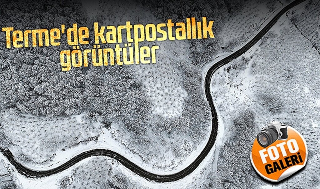 Terme'de Kar Yağışı Kartpostallık Görüntüler Oluşturdu
