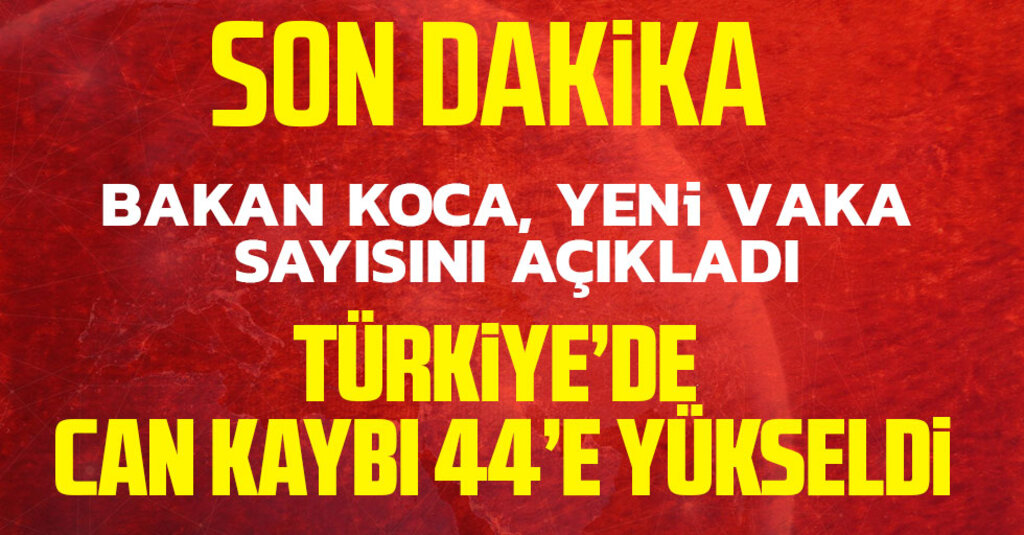 Sağlık Bakanı Koca: Koronavirüs nedeniyle hayatını kaybedenlerin sayısı 44'e yükseldi