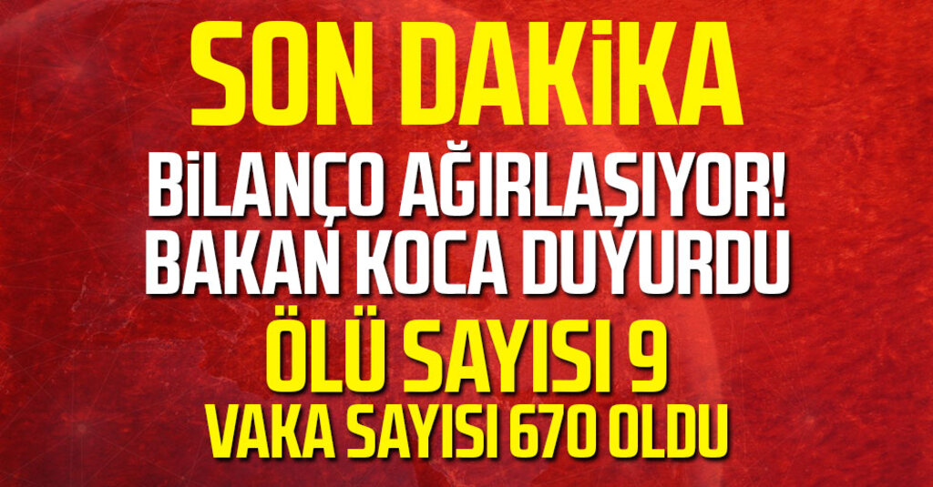 Sağlık Bakanı Fahrettin Koca: Koronavirüs Nedeniyle 9 Can Kaybı, Vaka Sayısı 670’e Yükseldi