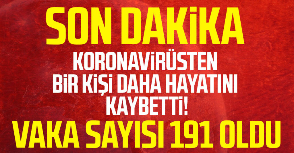 Türkiye'de Koronavirüs Nedeniyle İlk Can Kaybı: Hasta Sayısı 191'e Yükseldi