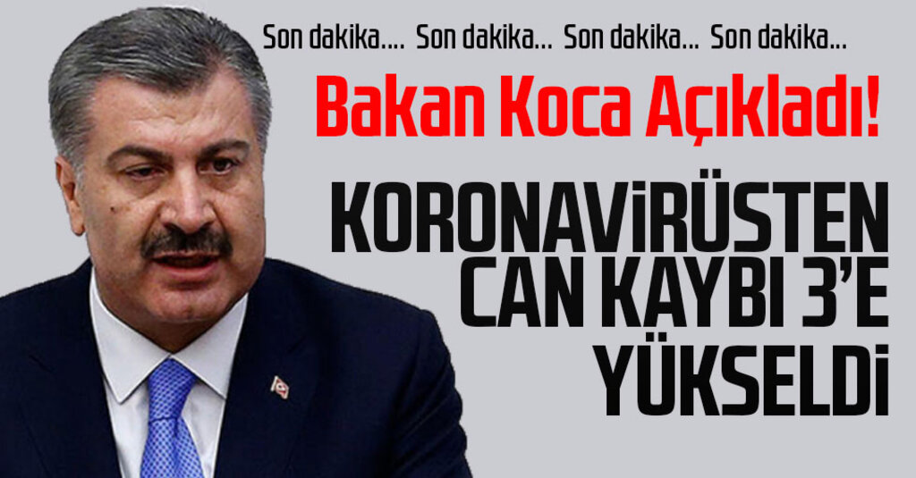 Sağlık Bakanı Koca: COVID-19'dan Kaybedilen 3. Vaka