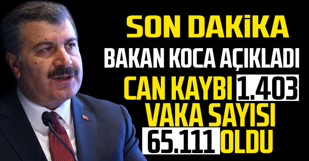 Türkiye’de Güncel Kovid-19 Tablosu: Can Kaybı 1.403’e, Toplam Vaka 65 Bin 111’e Yükseldi