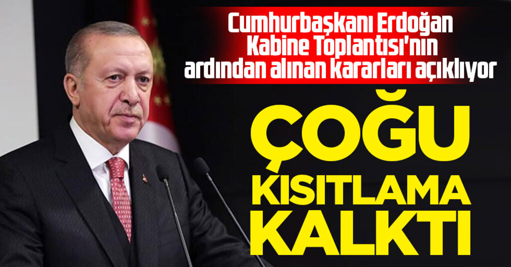 Cumhurbaşkanı Erdoğan, Kabine Toplantısı'nın ardından ...