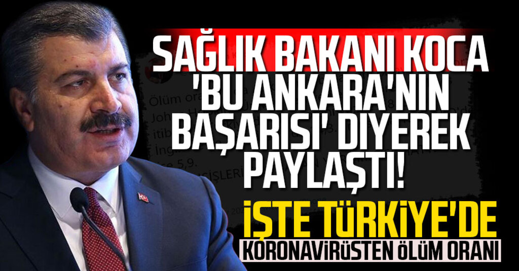 Bakan Koca: Türkiye’de Kovid-19’dan Ölüm Oranı %2,8