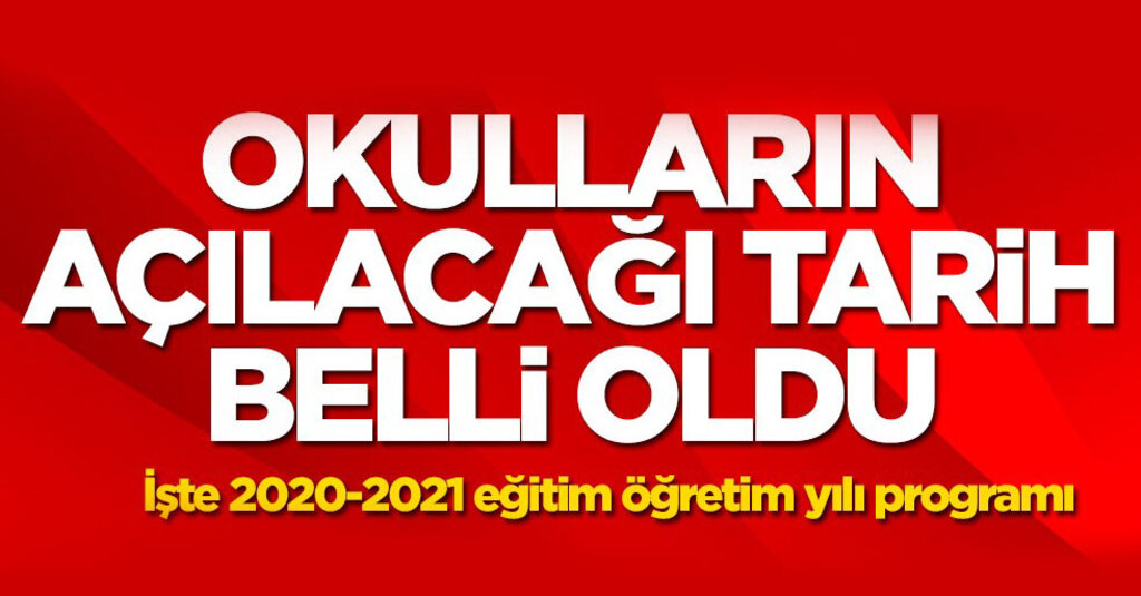 Milli Eğitim Bakanlığı'ndan 2020-2021 Eğitim Öğretim Yılı Takvimi Açıklandı!