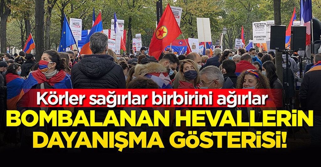 Paris'te Skandal Gösteri: Ermeniler ve PKK'lılar Azerbaycan'a Karşı Yürüdü