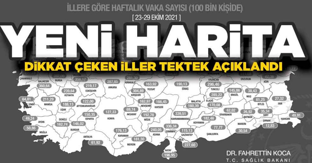 Bakan Koca Haftalık Vaka Haritasını Açıkladı: Vaka Artışında İlk 10 İl