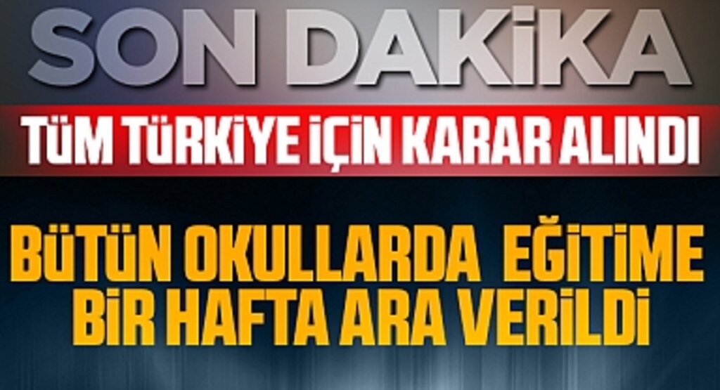  Bakan Özer duyurdu: Tüm Türkiye'de okullar 13 Şubat'a kadar tatil edildi