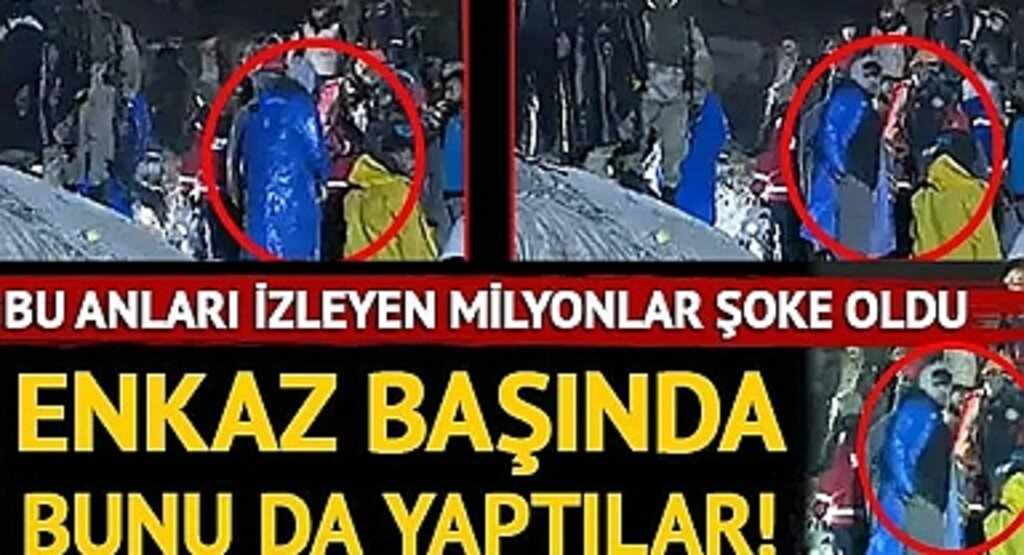 Deprem bölgesinde bunu da yaptılar! Bu anları izleyen milyonlar şok oldu! Elini enkazın başındaki görevlinin cebine atıp...