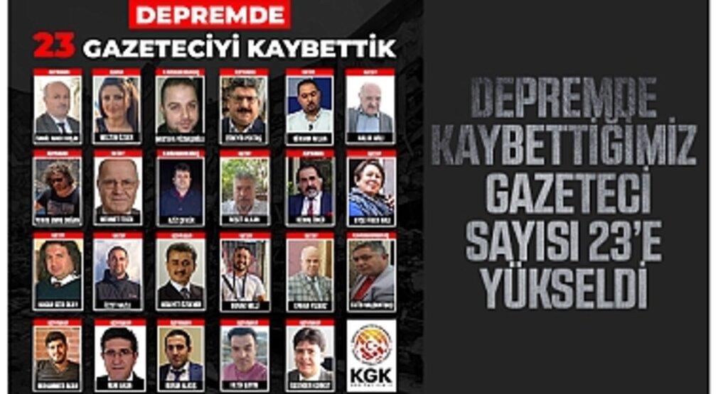 Depremde Kaybettiğimiz Gazeteci Sayısı 23’e Yükseldi
