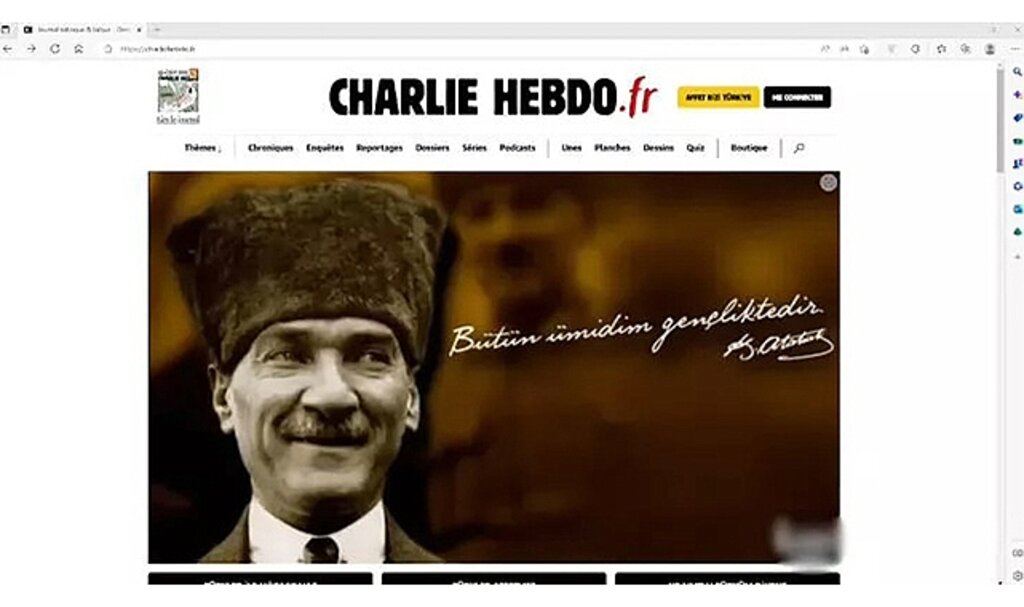 Deprem karikatürü tepki çeken Charlie Hebdo hack'lendi