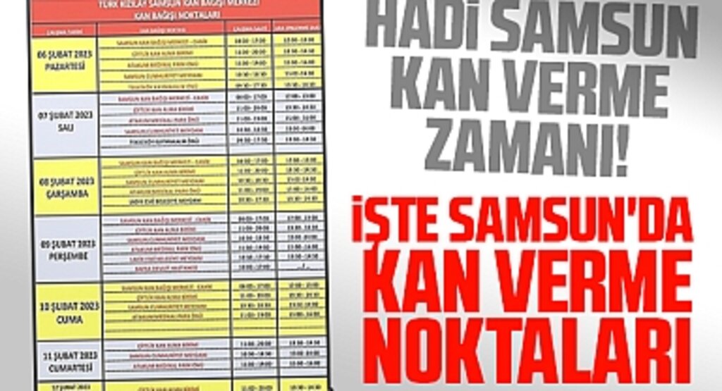 Hadi Samsun kan verme zamanı! İşte Samsun'da kan verme noktaları