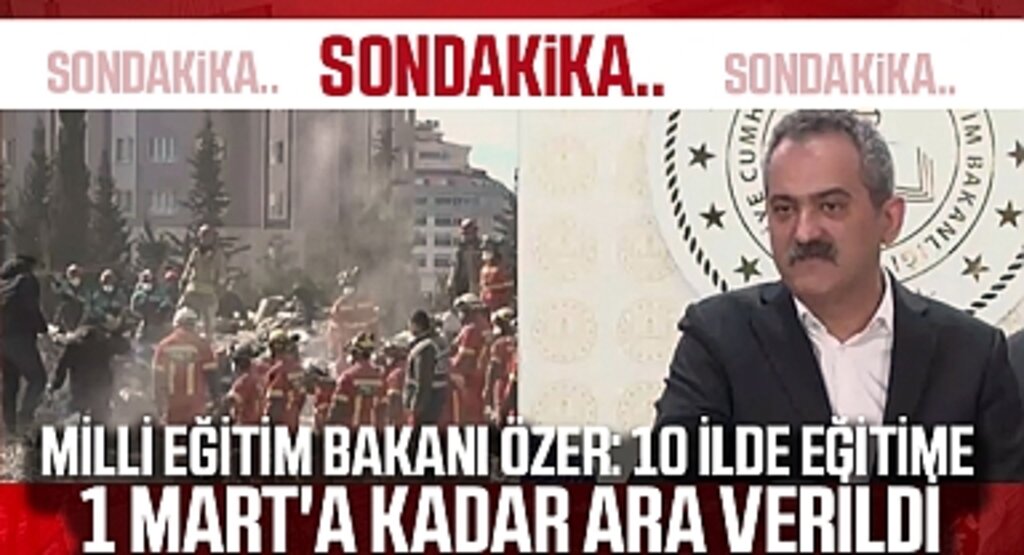 Milli Eğitim Bakanı Özer :71 İlde Okullar 20 Şubat'ta Açılıyor