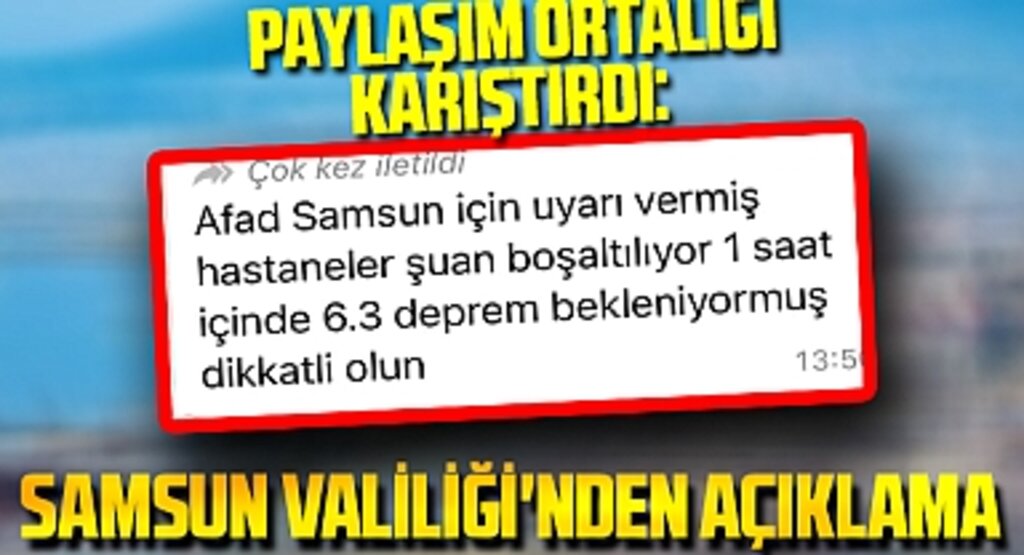 Paylaşım ortalığı karıştırmıştı! Samsun Valiliği'nden açıklama