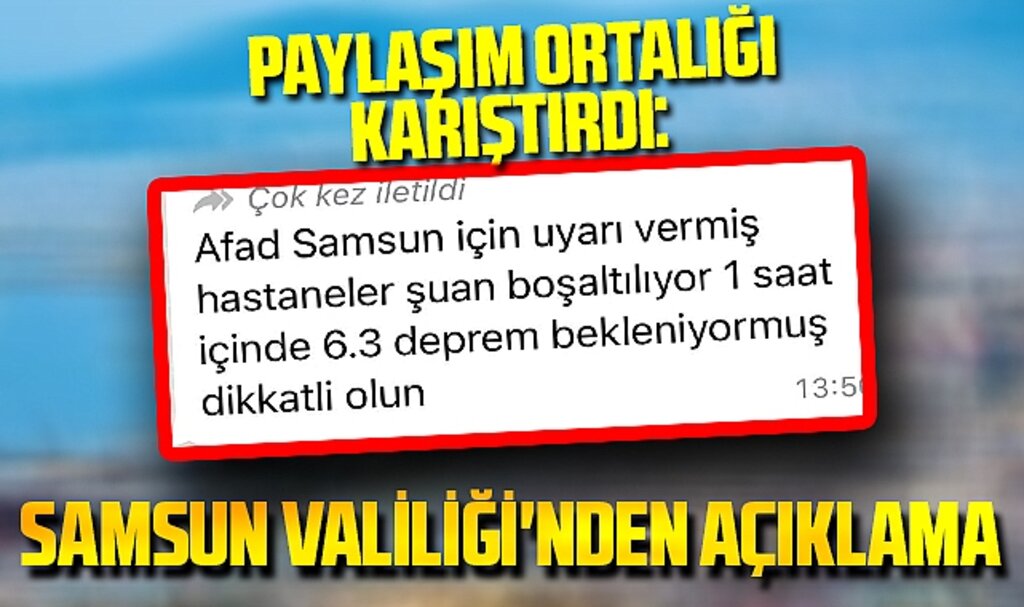 Paylaşım ortalığı karıştırmıştı! Samsun Valiliği'nden açıklama