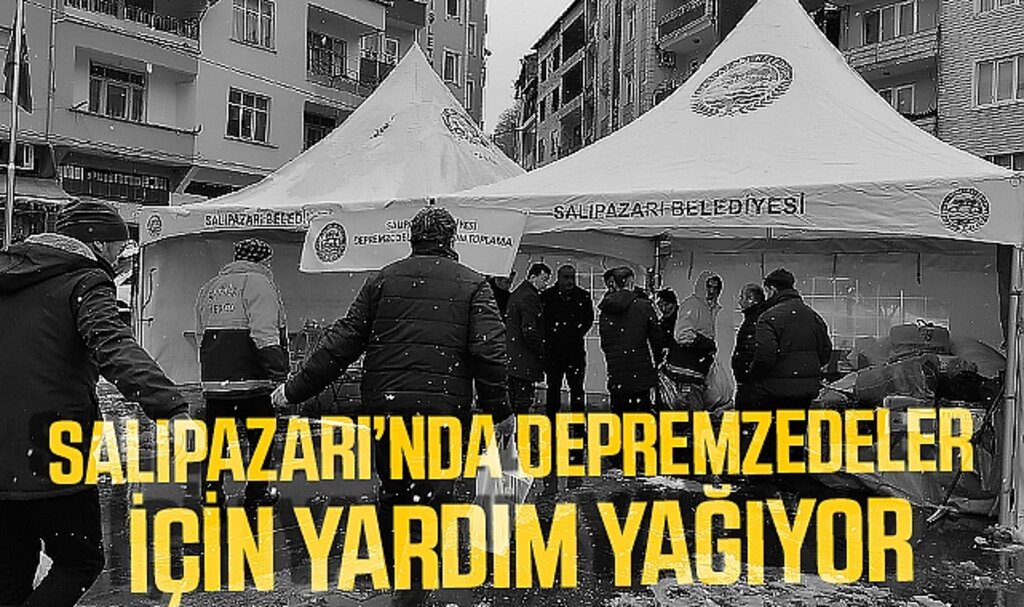 Salıpazarı'nda depremzedeler için yardım yağıyor
