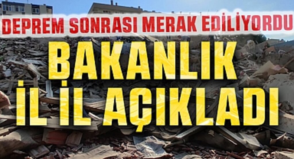 Son dakika: Deprem sonrası Çevre, Şehircilik ve İklim Değişikliği Bakanlığı yıkılması gereken binaların sayısını açıkladı