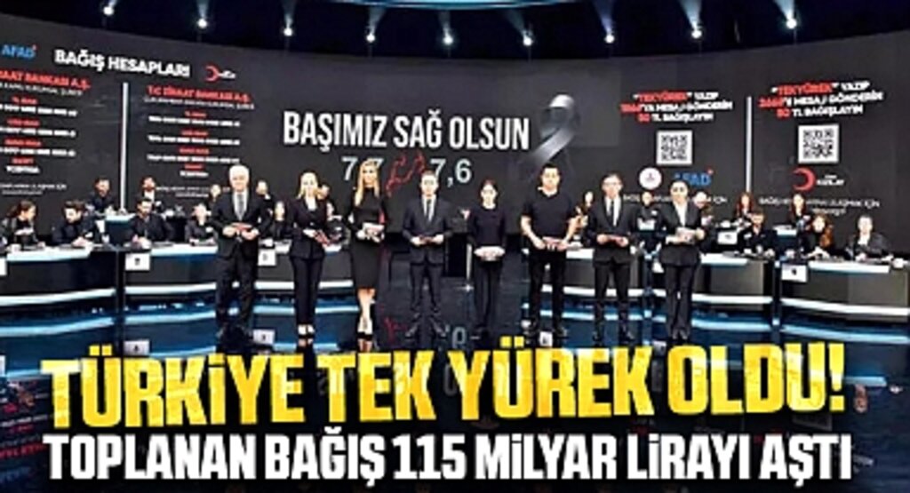 Türkiye Tek Yürek oldu! Toplanan bağış 115 milyar lirayı aştı