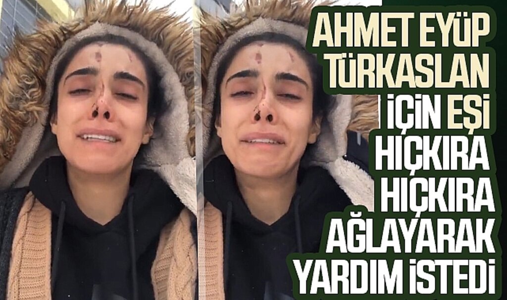 Yeni Malatyaspor kalecisi Ahmet Eyüp Türkaslan'ın eşi Kübra Türkaslan gözyaşlarıyla yardım istedi