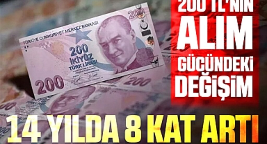 200 TL'nin Alım Gücündeki Değişim:14 Yılda 8 Kat Artı