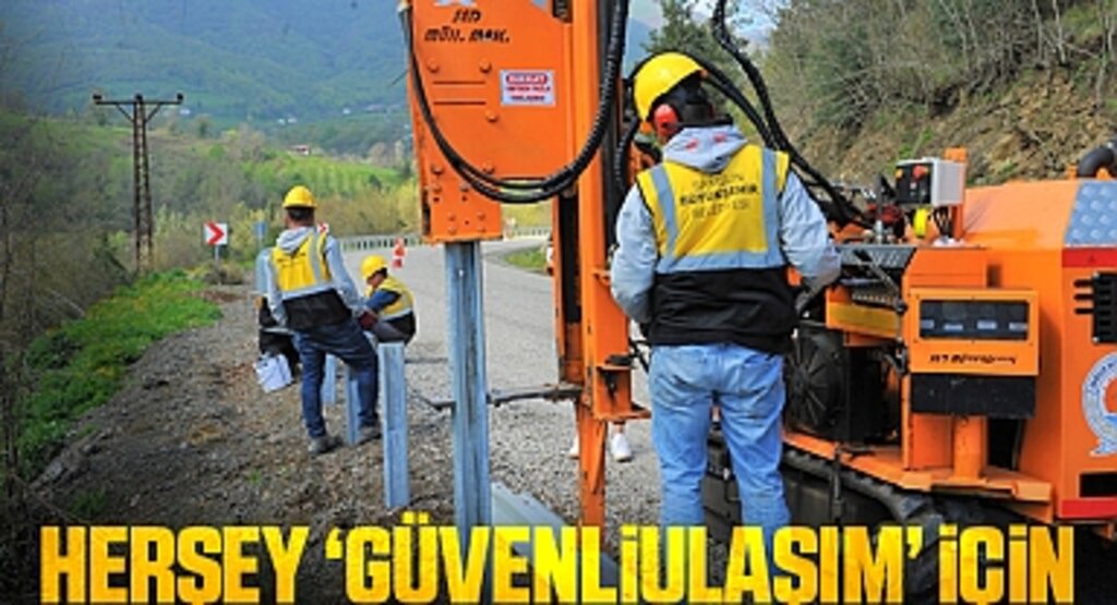 Samsun’da Yollara 60 Kilometrelik Çelik Oto Korkuluk