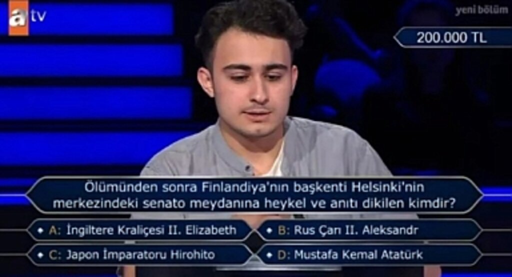 Kim Milyoner Olmak İster’de 200 Bin TL’lik Zor Soru! İşte Cevabı