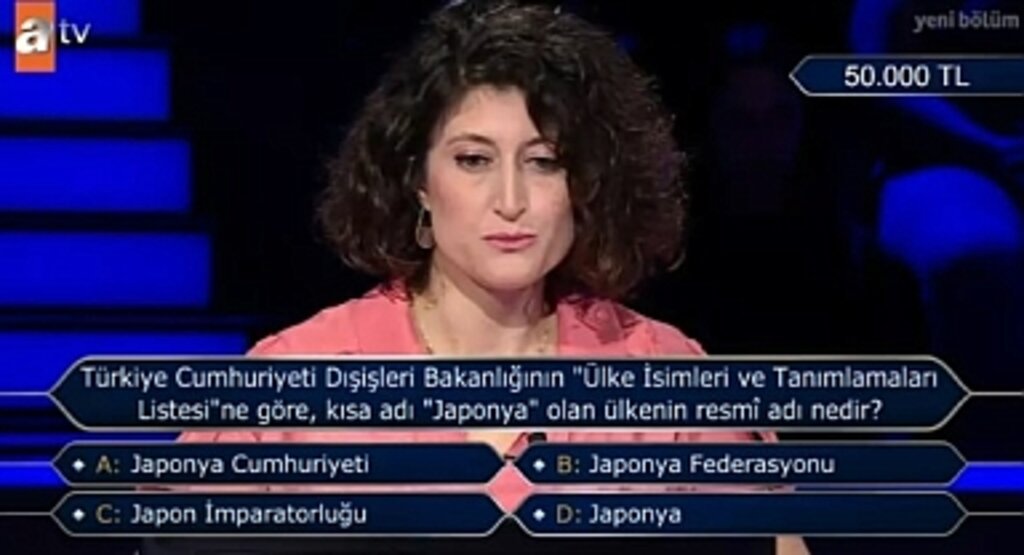 Kim Milyoner Olmak İster 24 Ağustos Sorusu: Dışişleri Bakanlığının Listesine Göre Ülke İsmi? 50 Bin TL'lik Ödüllü Sorunun Cevabı