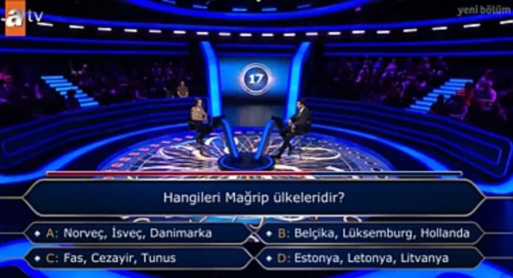 Kim Milyoner Olmak İster? 29 Ağustos Sorusu: Hangileri Mağrip ülkeleridir soruldu?