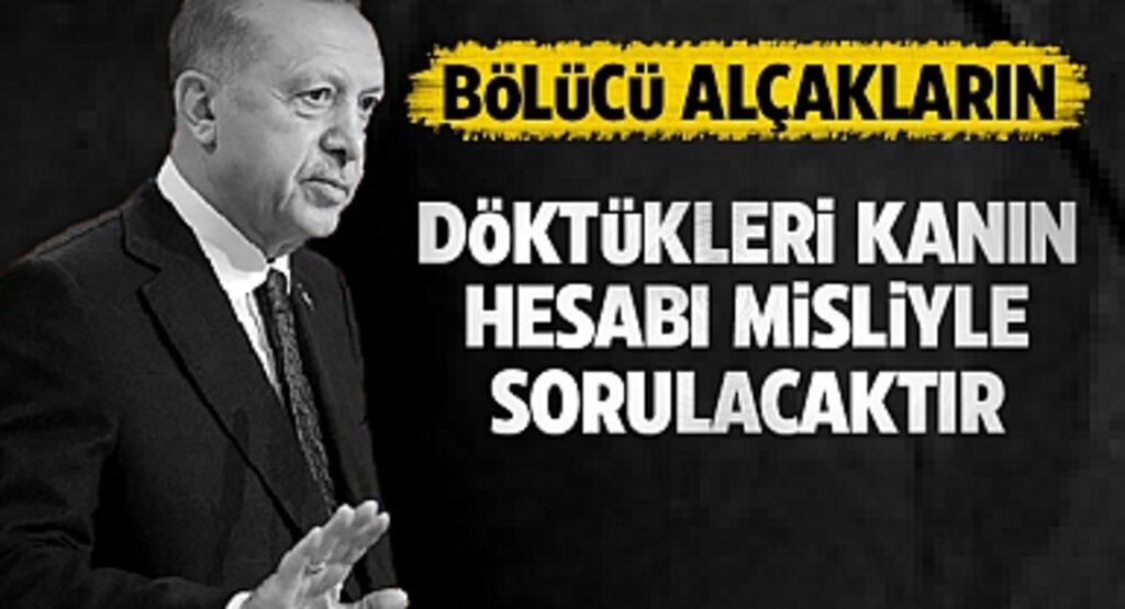 Cumhurbaşkanı Erdoğan'dan şehitler için taziye mesajı
