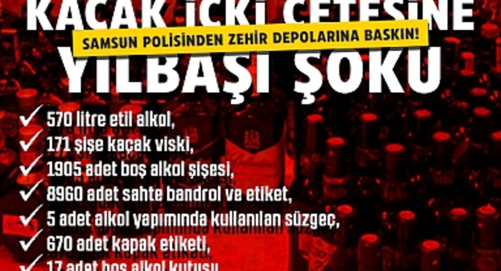 Samsun Polisinden Kaçak İçki Çetesine Yılbaşı Şoku: Zehir Depolarına Baskın!