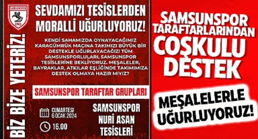 Samsunspor Taraftarlarından Coşkulu Destek: Meşalelerle Uğurluyoruz!
