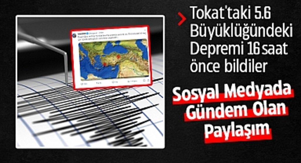 Tokat'taki 5.6 Büyüklüğündeki Deprem Sonrası Sosyal Medyada Gündem Olan Paylaşım