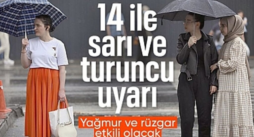 Meteoroloji'den 14 İle Kodlu Uyarı: Kuvvetli Yağış ve Rüzgar Geliyor