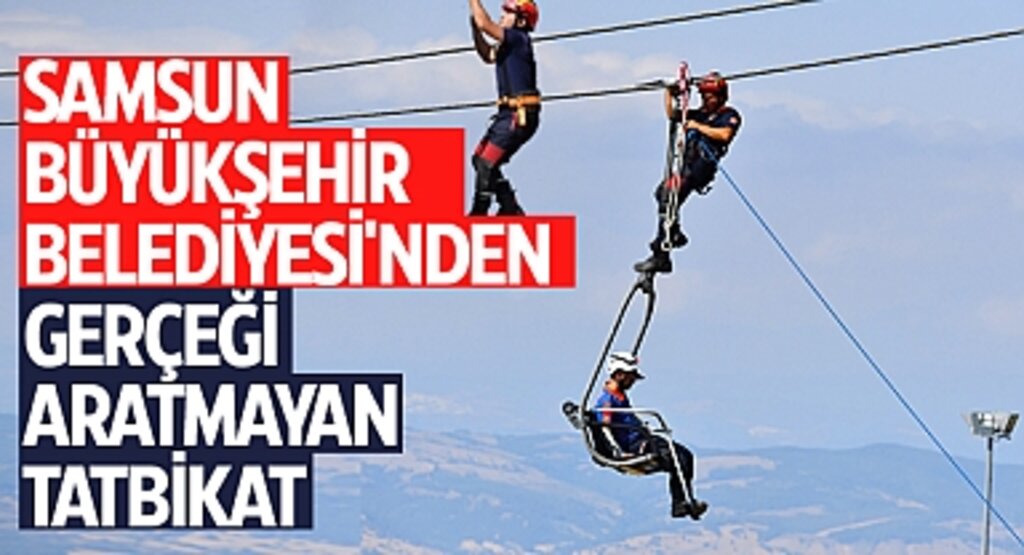 Samsun'da Gerçeğini Aratmayan Tatbikat: Teleferikte Mahsur Kalan Vatandaş Böyle Kurtarıldı!