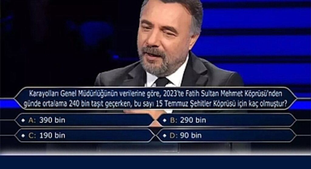 Kim Milyoner Olmak İster'de 2023 Trafik Verileri Sorusu! İşte Cevabı