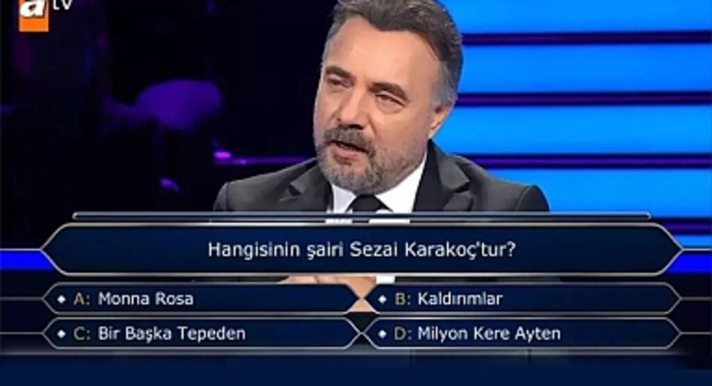 Kim Milyoner Olmak İster'de Sezai Karakoç Sorusu! İşte Cevabı