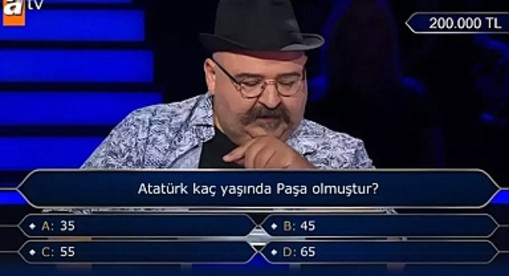 Kim Milyoner Olmak İster’de Tarih Sorusu: Atatürk Kaç Yaşında Paşa Olmuştur?