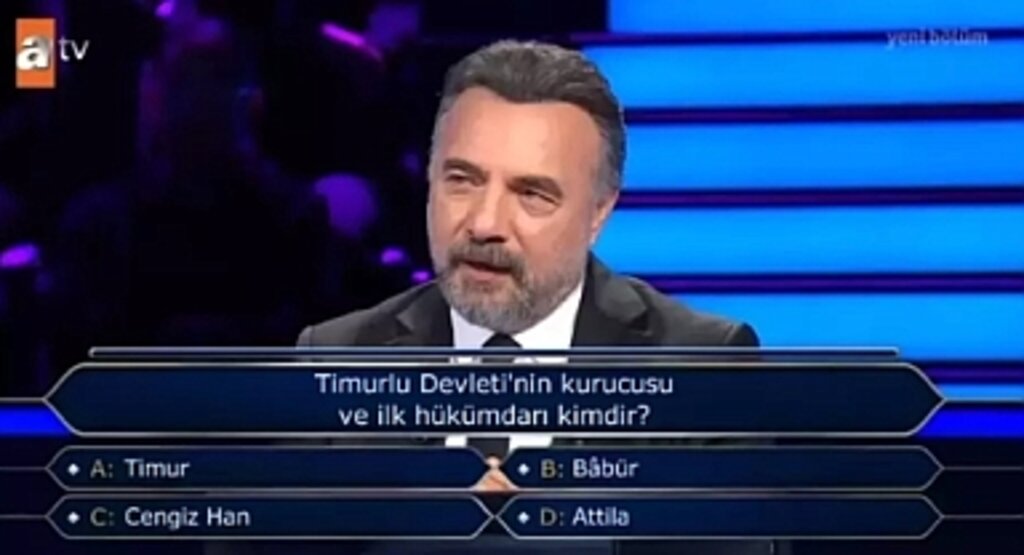 Kim Milyoner Olmak İster'de Tarih Sorusu: Timurlu Devleti'nin Kurucusu Kimdir?
