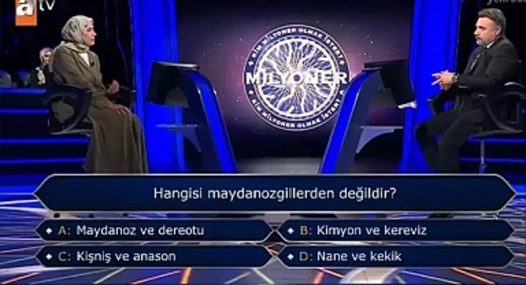 Kim Milyoner Olmak İster’de İlginç Soru: Hangisi Maydanozgillerden Değildir?