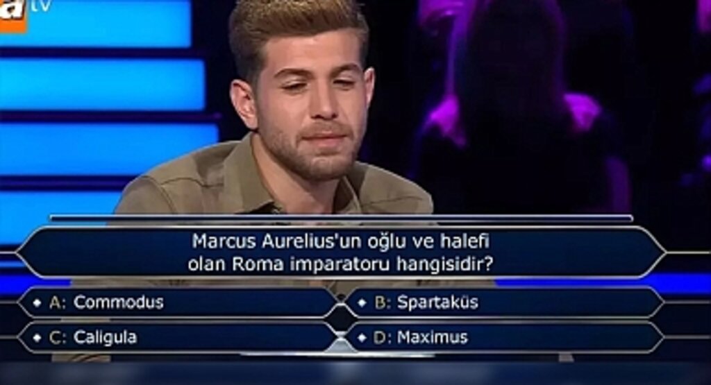 Kim Milyoner Olmak İster'de Marcus Aurelius'un Halefi Sorusunda Yarışmacı Yanlış Cevapla Elendi!