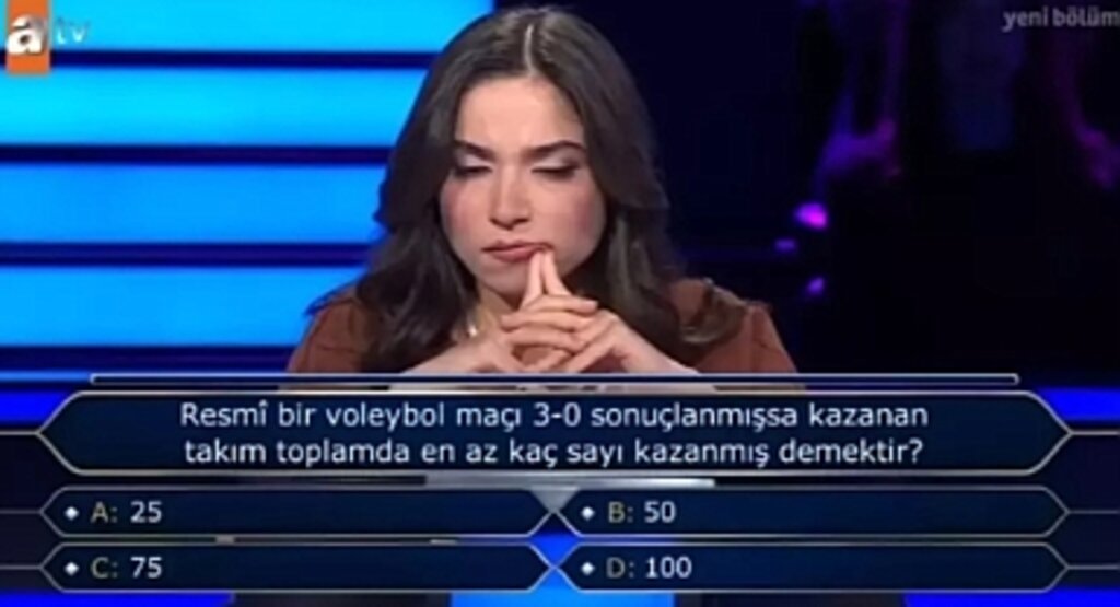 Kim Milyoner Olmak İster'de Kafa Karıştıran Soru: 3-0 Voleybol Maçı En Az Kaç Sayı?