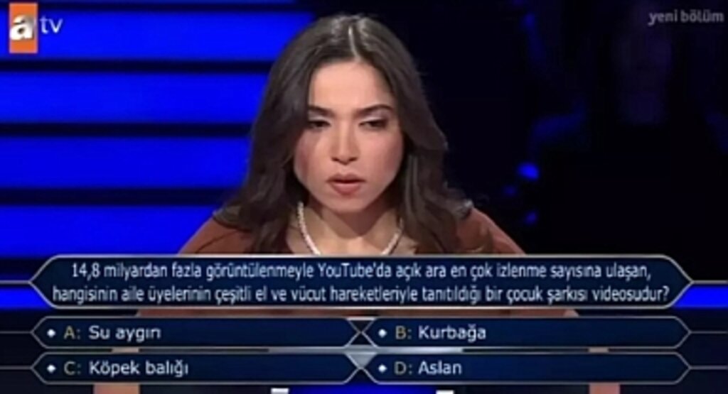 Kim Milyoner Olmak İster’de YouTube Rekortmeni Soru: 14 Milyar İzlenmeli Video Hangisi?