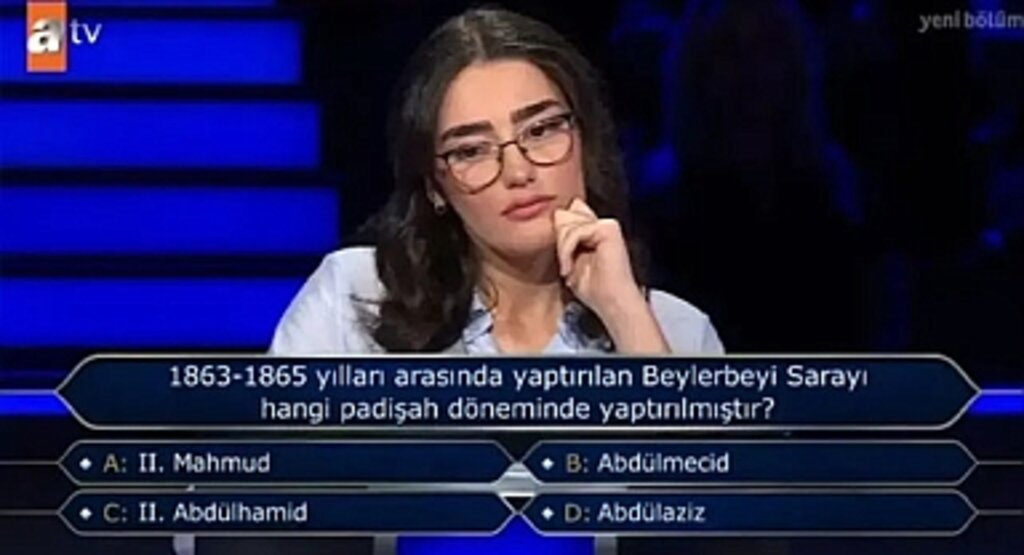 Kim Milyoner Olmak İster'de Tarihi Soru: Beylerbeyi Sarayı Hangi Padişah Döneminde Yaptırıldı?