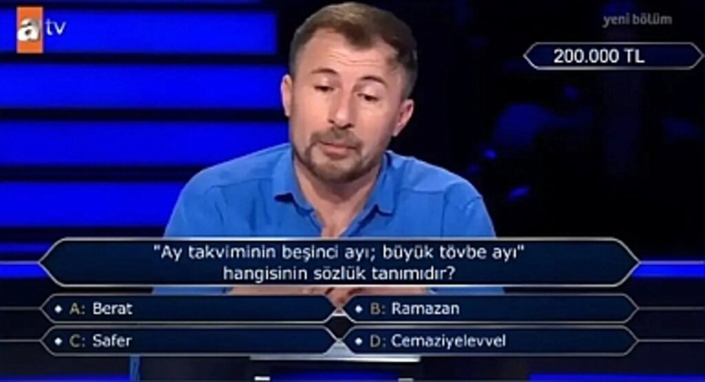 Kim Milyoner Olmak İster’de Dikkat Çeken Soru: Ay Takviminin Beşinci Ayı Hangisidir?