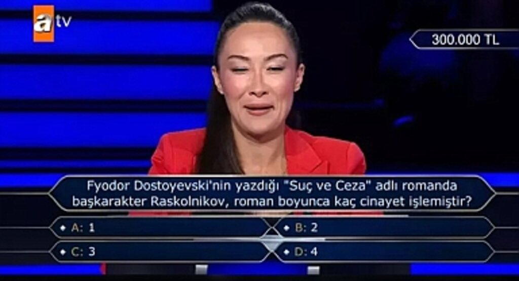 Kim Milyoner Olmak İster’de Edebiyat Sorusu: Raskolnikov Kaç Cinayet İşledi?