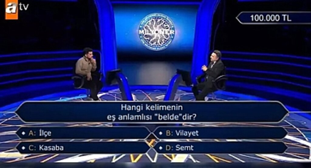 Kim Milyoner Olmak İster’de Kelime Bilgisi Sorusu: “Belde”nin Eş Anlamlısı Nedir?
