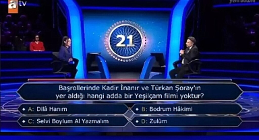 Kim Milyoner Olmak İster’de Merak Uyandıran Soru: Türkan Şoray ve Kadir İnanır’ın Oynamadığı Film Hangisi?