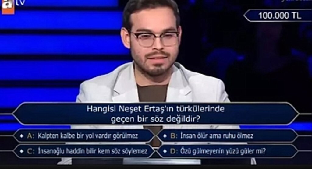Kim Milyoner Olmak İster’de Neşet Ertaş Sorusu: Hangi Söz Ona Ait Değil?