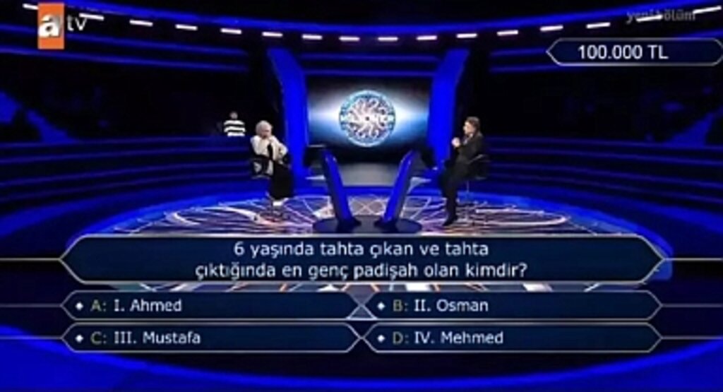 Kim Milyoner Olmak İster’de Sorulan Tarihi Soru: Osmanlı’nın En Genç Padişahı Kim?